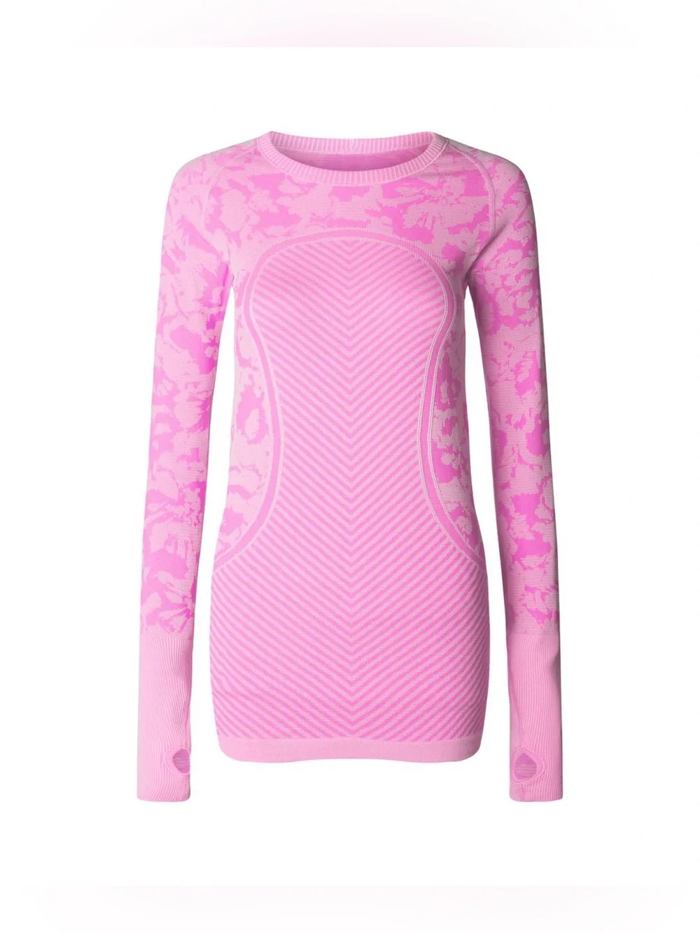 Lululemon Swiftly Tech Long Sleeve Crew Heathered Raspberry Glo Light Sz 6 A336